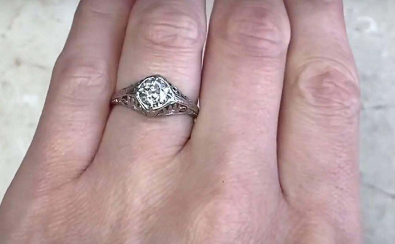 Vintage 0.93ct Old European Cut Diamond Engagement Ring, VS1 Clarity, Platinum 1