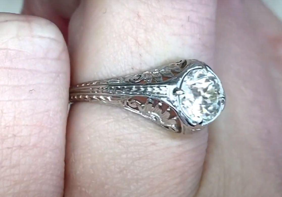 Vintage 0.93ct Old European Cut Diamond Engagement Ring, VS1 Clarity, Platinum 2