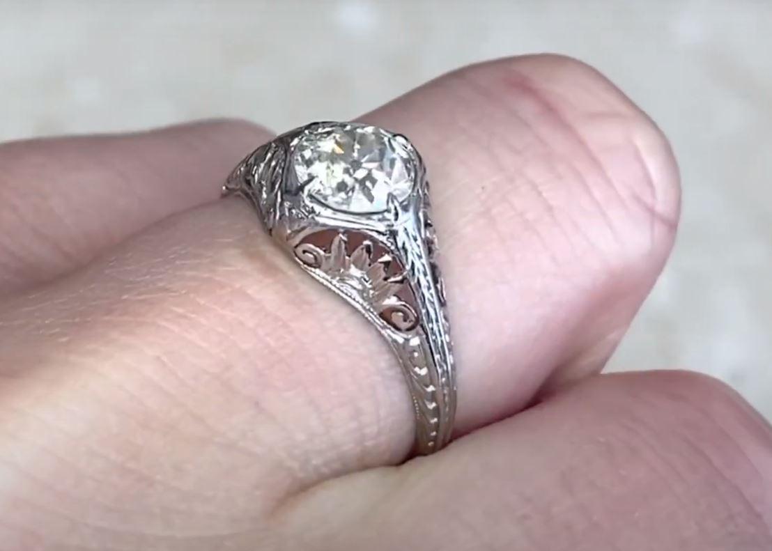 Vintage 0.93ct Old European Cut Diamond Engagement Ring, VS1 Clarity, Platinum 3