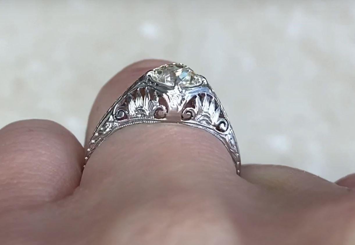 Vintage 0.93ct Old European Cut Diamond Engagement Ring, VS1 Clarity, Platinum 4