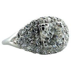 Vintage 0.95 Carat Diamond Platinum Engagement Ring