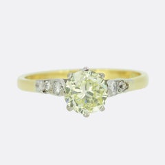 Vintage 0.95 Carat Old Cut Diamond Solitaire Ring