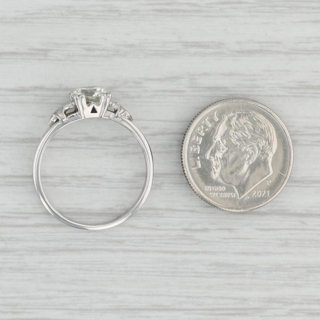 Vintage 0.97ctw VS Round Diamond Engagement Ring Platinum Size 6.25 GIA For Sale 3