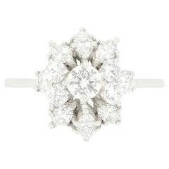 Vintage 0.99ct Diamond Spray Ring, c.1980s
