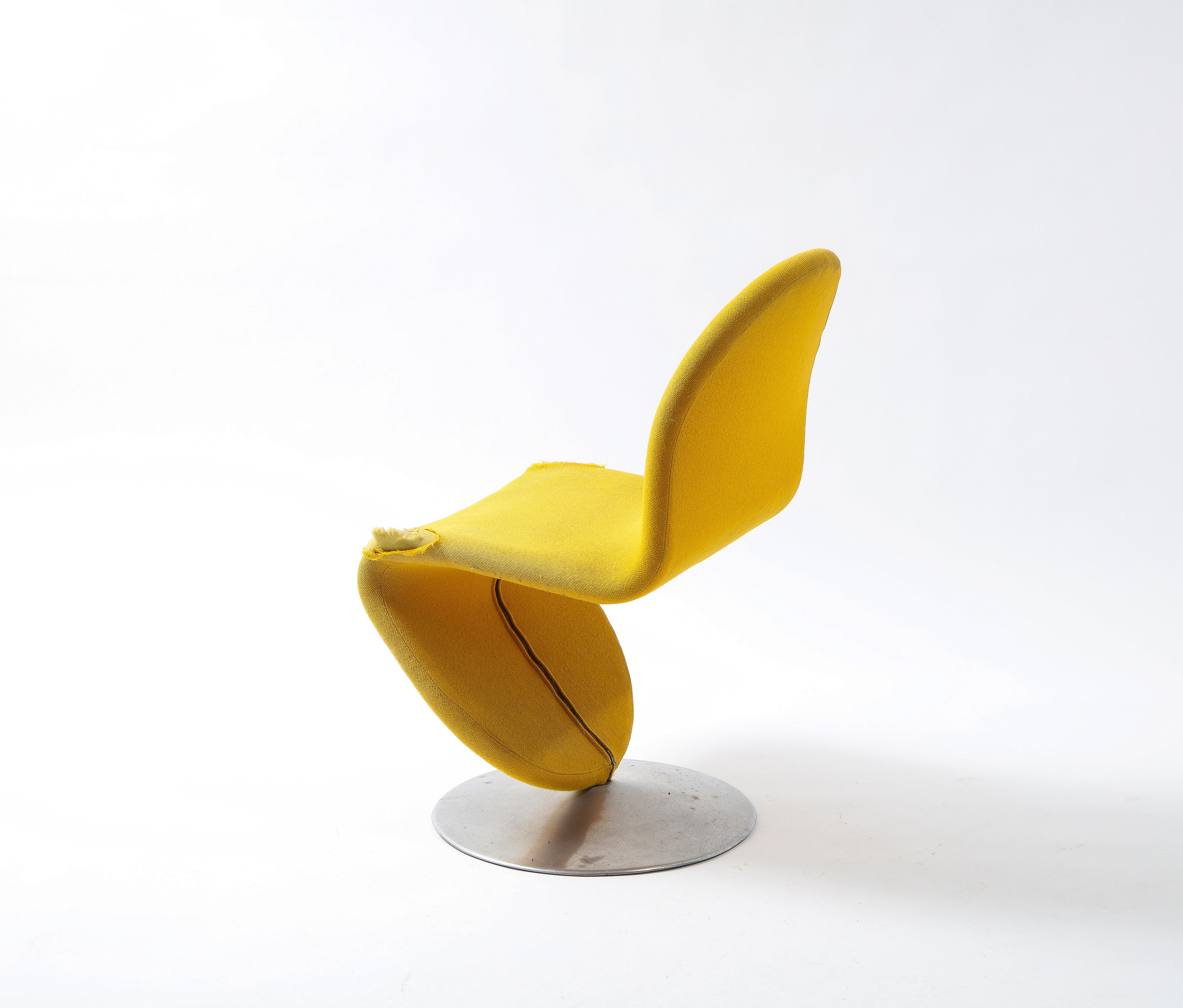 Vintage 1-2-3 Lounge Chair by Verner Panton, Denmark 1970's In Fair Condition In New York, NY