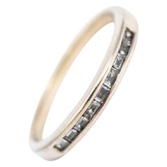 Vintage 1/3 Diamond and 18 Carat White Gold Eternity Band