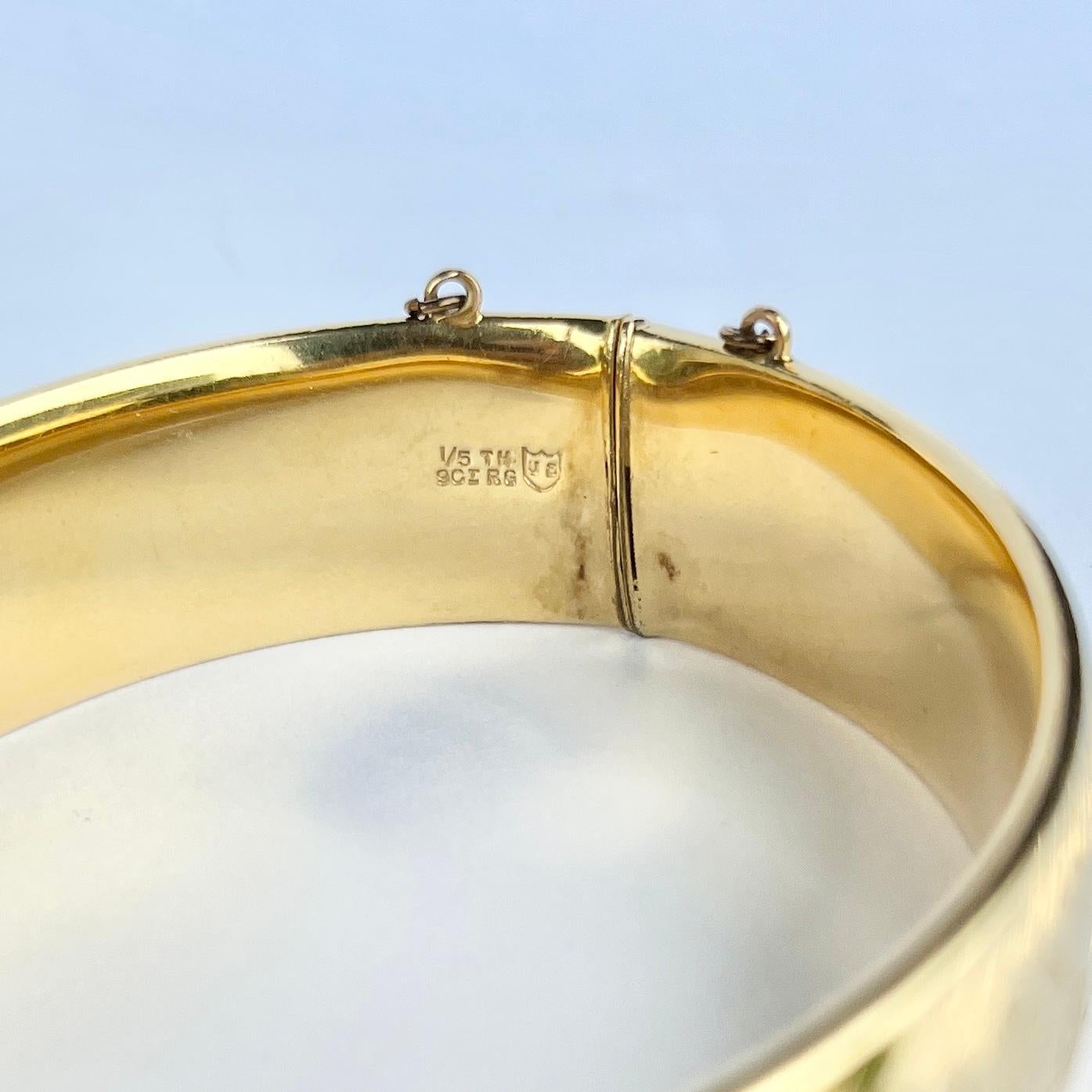 Vintage Bangle con incisione in oro 1/5 9 carati In condizioni buone in vendita a Chipping Campden, GB