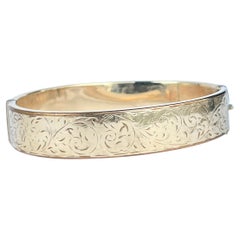 Bracelet vintage en or 9 carats gravé 1/5ème