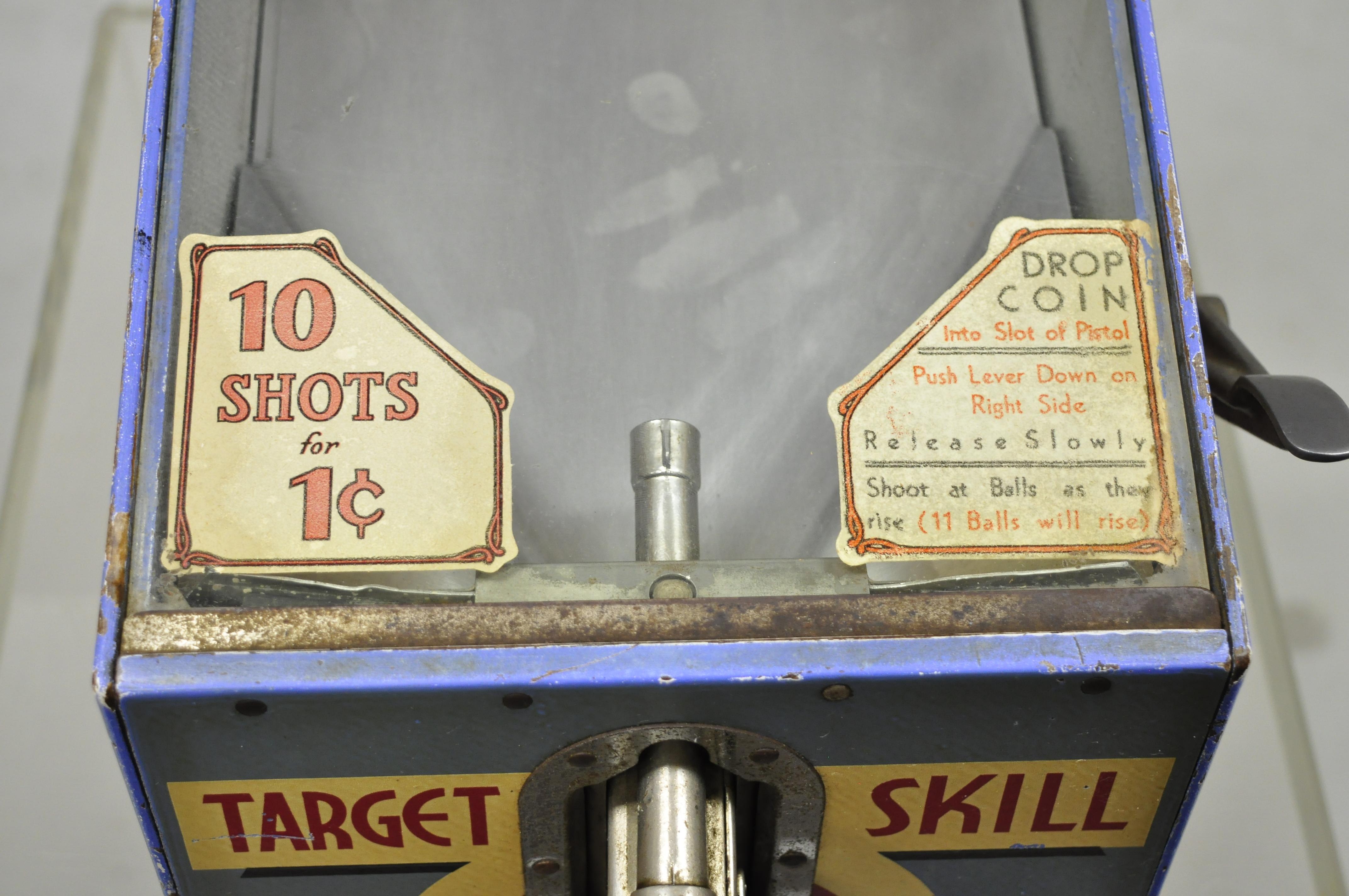 Art Deco Vintage 1¢ ABT Mfg Corp Countertop Coin-Op Target Skill Arcade Game, Working