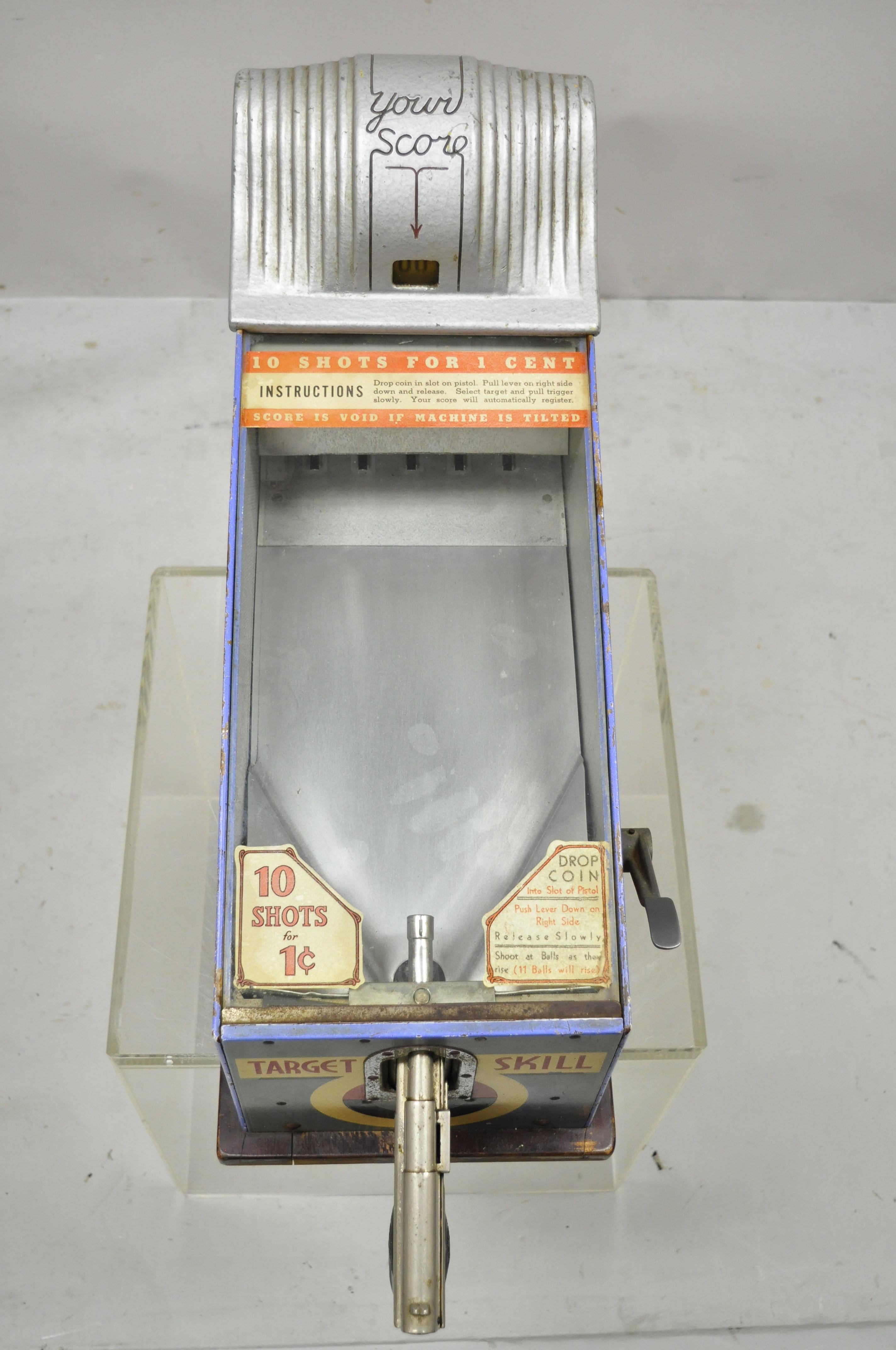 20th Century Vintage 1¢ ABT Mfg Corp Countertop Coin-Op Target Skill Arcade Game, Working