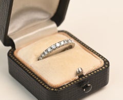 Vintage 1 Carat Brilliant Wedding Ring. Eternity Diamond Band Platinum Size 5