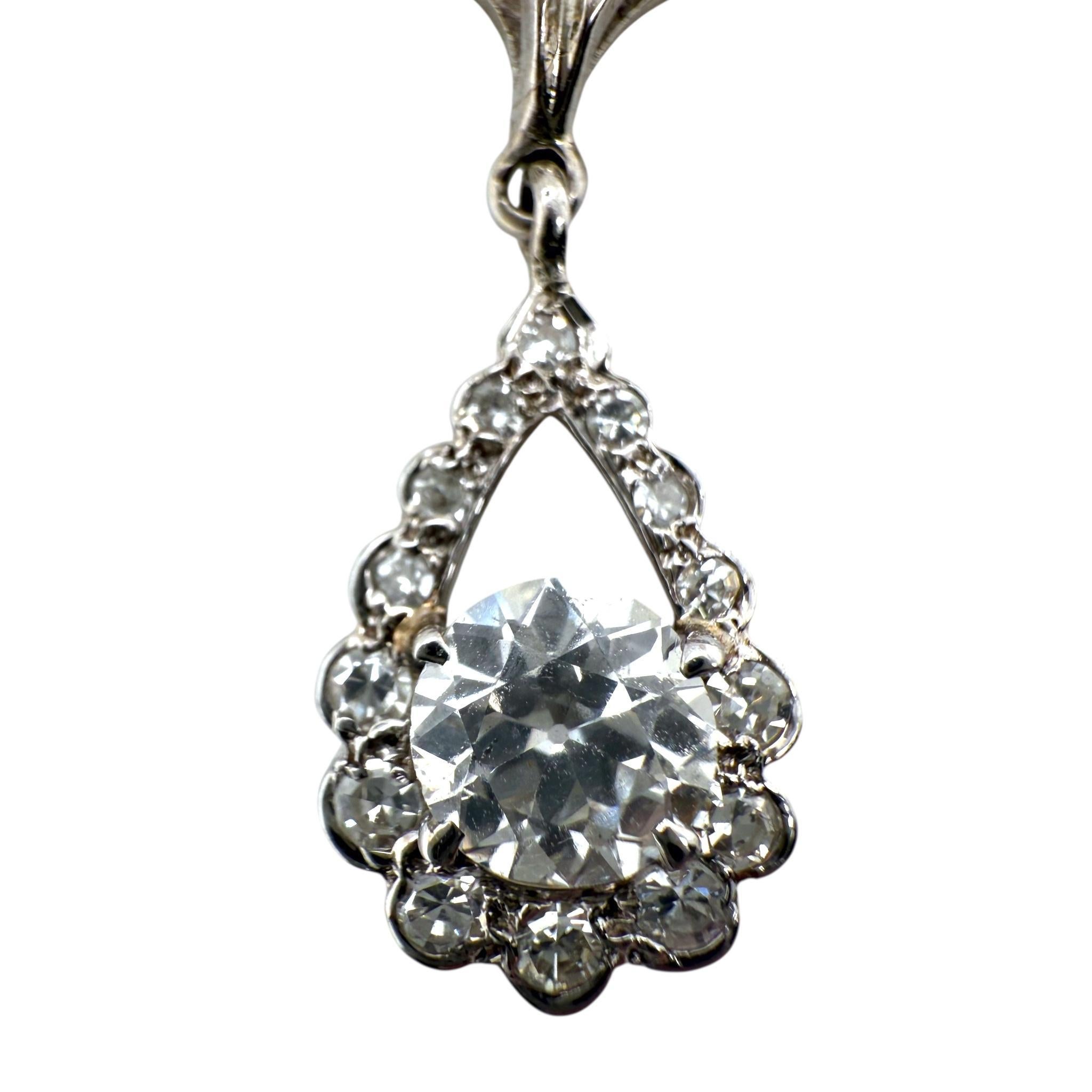 Collier vintage en diamant de 1 carat en vente 1