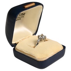 Vintage 1 Carat Engagement Ring. GIA Old European Cut Diamond Ring Platinum IVS2