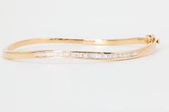 Vintage 1 CTW Baguette Cut Diamond Bangle in 14K Yellow Gold