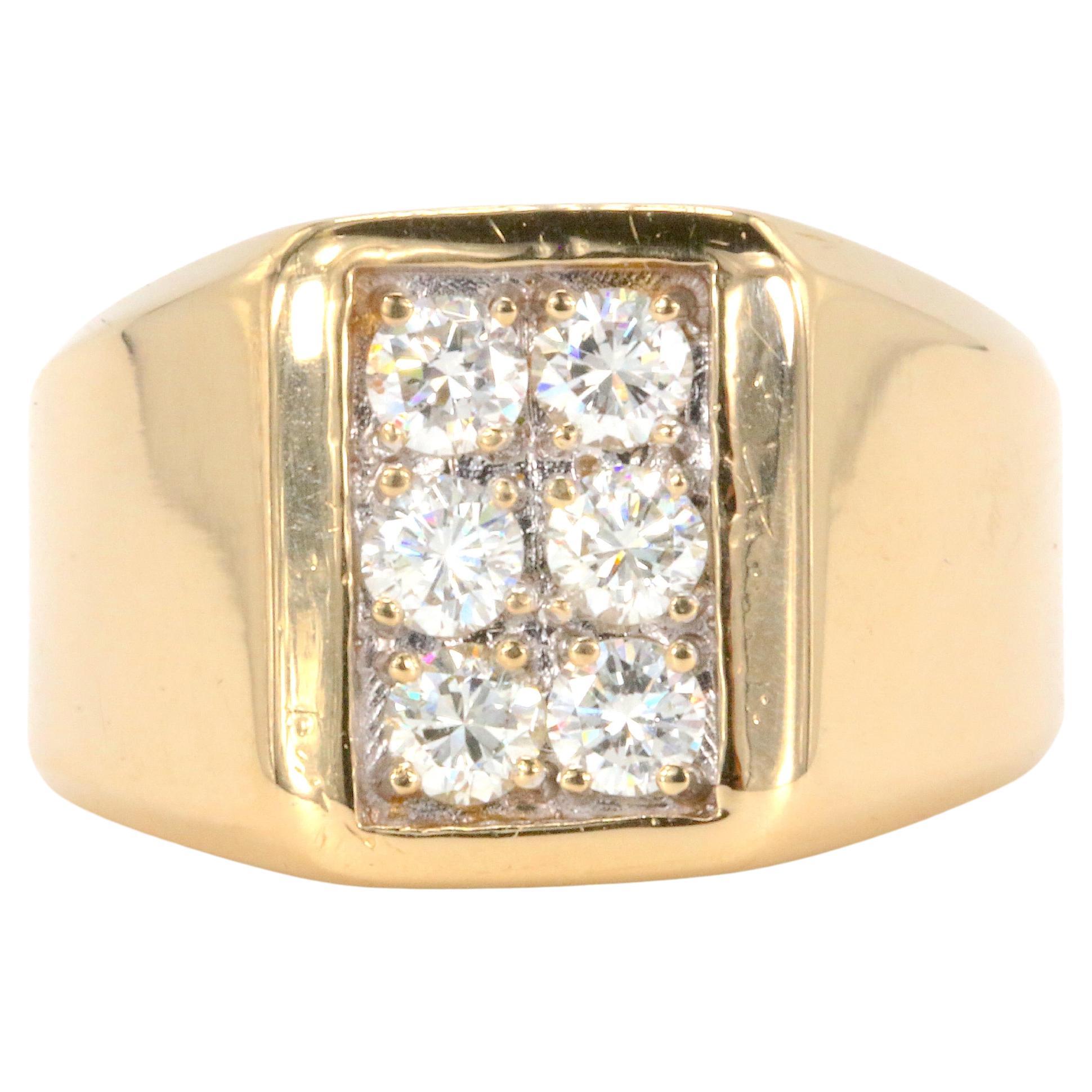 Vintage 1 CTW Diamond Statement Ring in 14k Yellow Gold