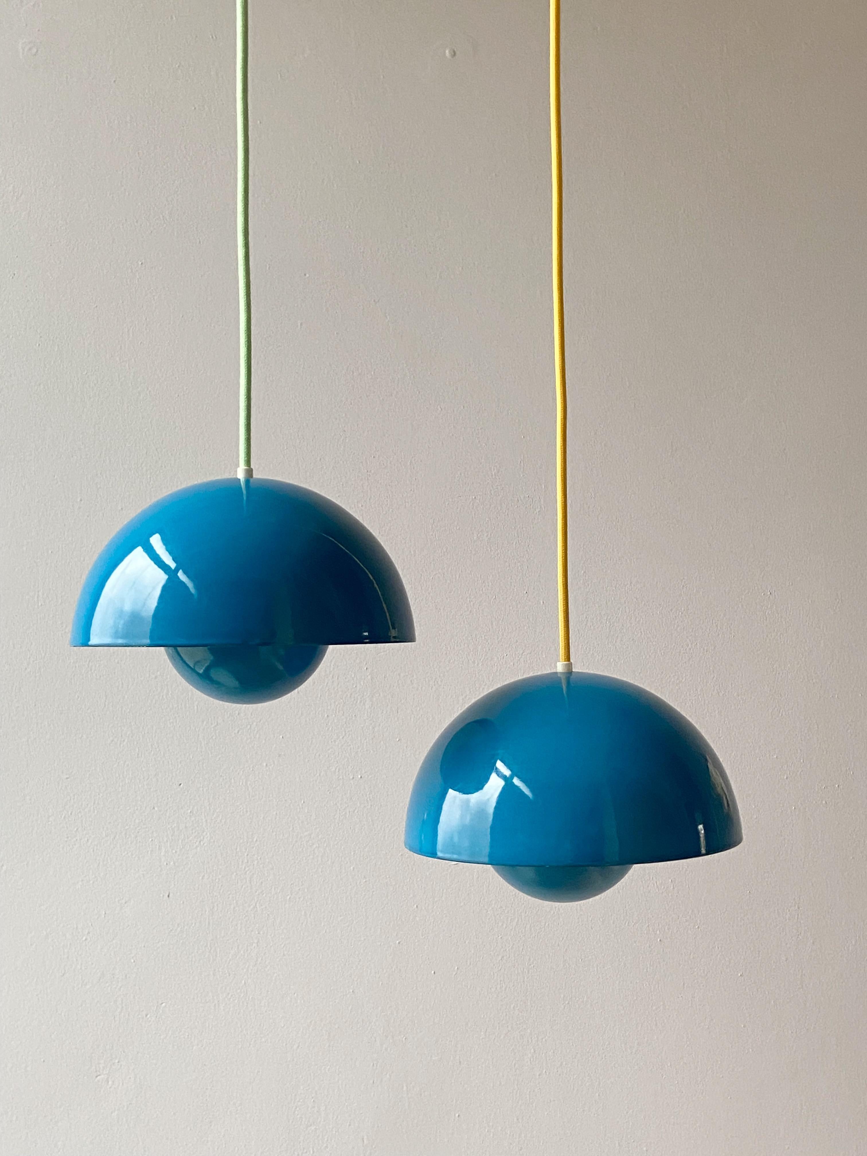 Vintage Verner Panton Enamel Flowerpot Pendant Lamp by Louis Poulsen 5