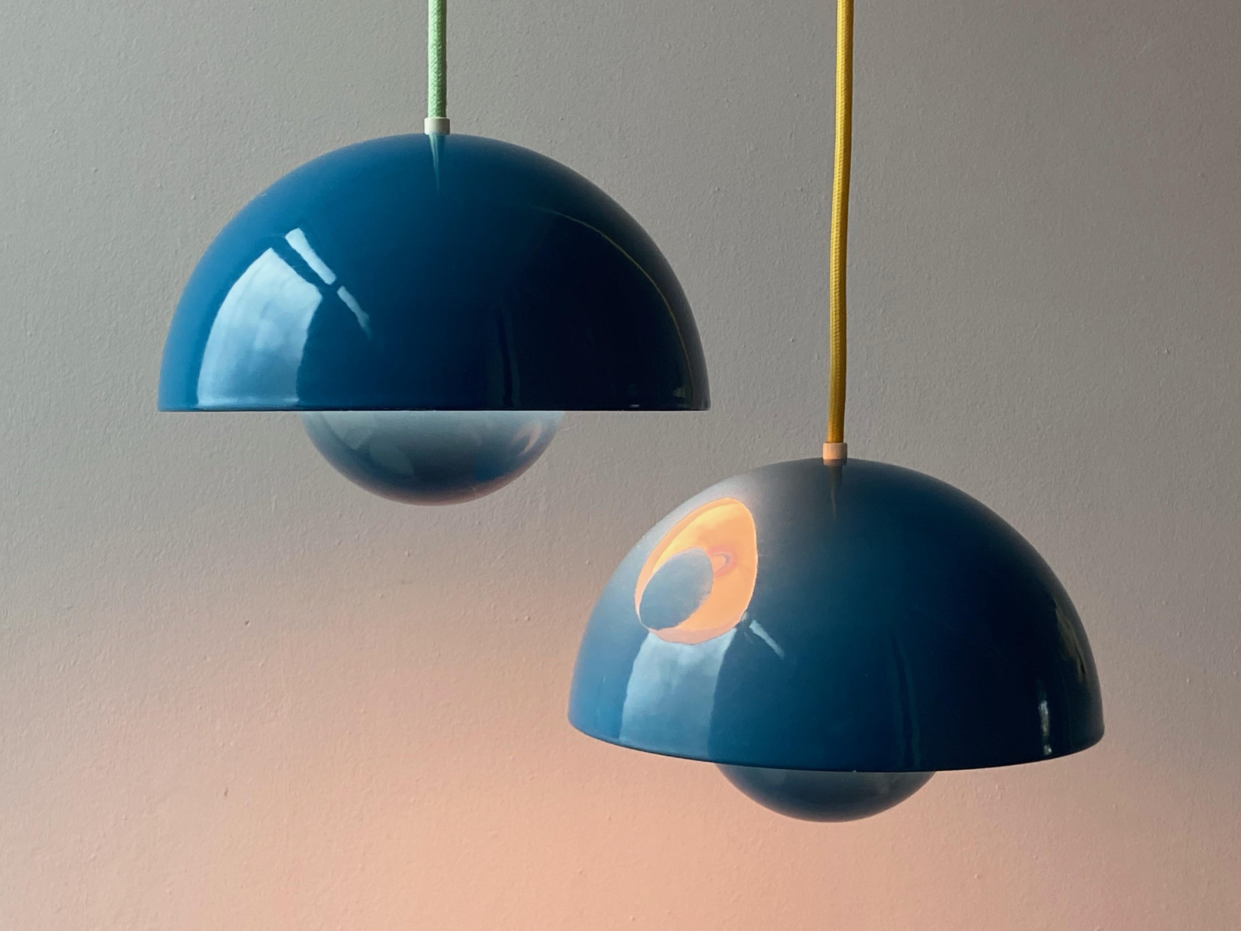 Mid-20th Century Vintage Verner Panton Enamel Flowerpot Pendant Lamp by Louis Poulsen