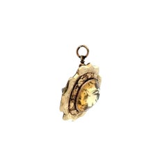 Vintage 10 Carat Citrine Gold Victorian Brooch Pin Pendant Fine Estate Jewelry