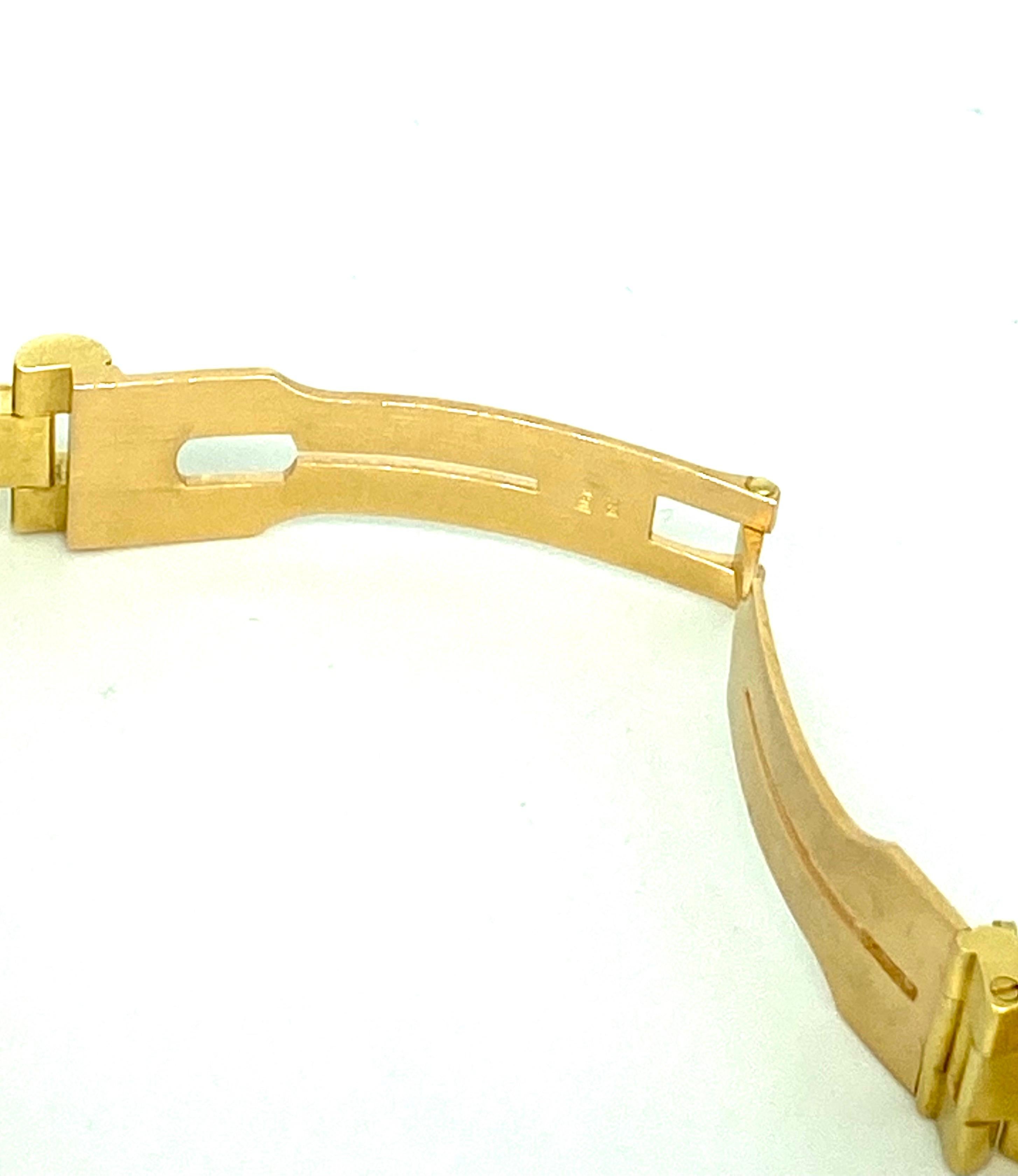 Bracelet à maillons président vintage en or 18 carats avec diamants de 10 carats de style Rolex en vente 6