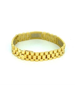 Bracelet à maillons président vintage en or 18 carats avec diamants de 10 carats de style Rolex