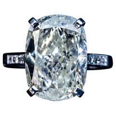 Vintage 10 Ct Cushion Cut Diamond Platinum Engagement Ring c. 1950s