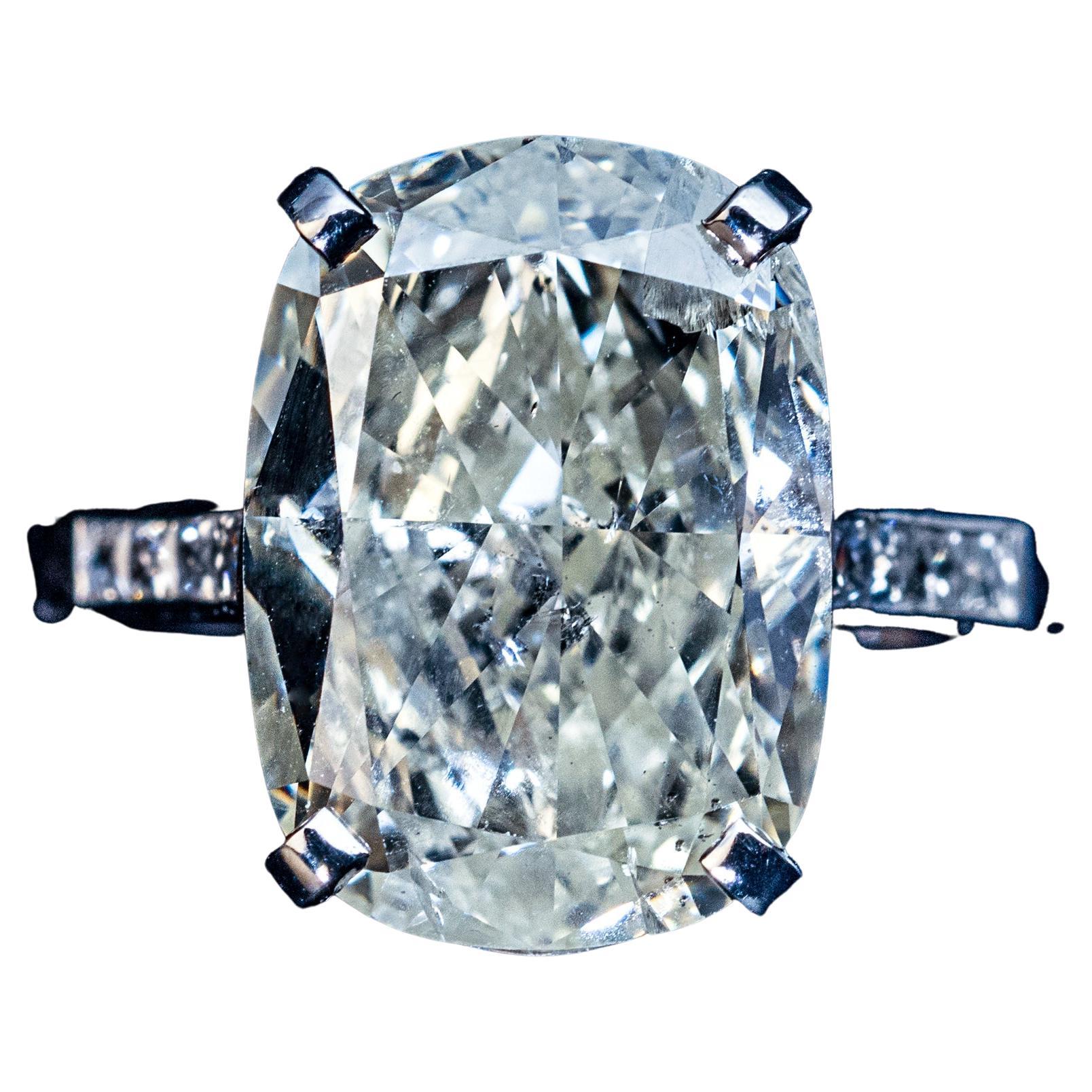 Vintage 10 Ct Diamond Platinum Engagement Ring For Sale