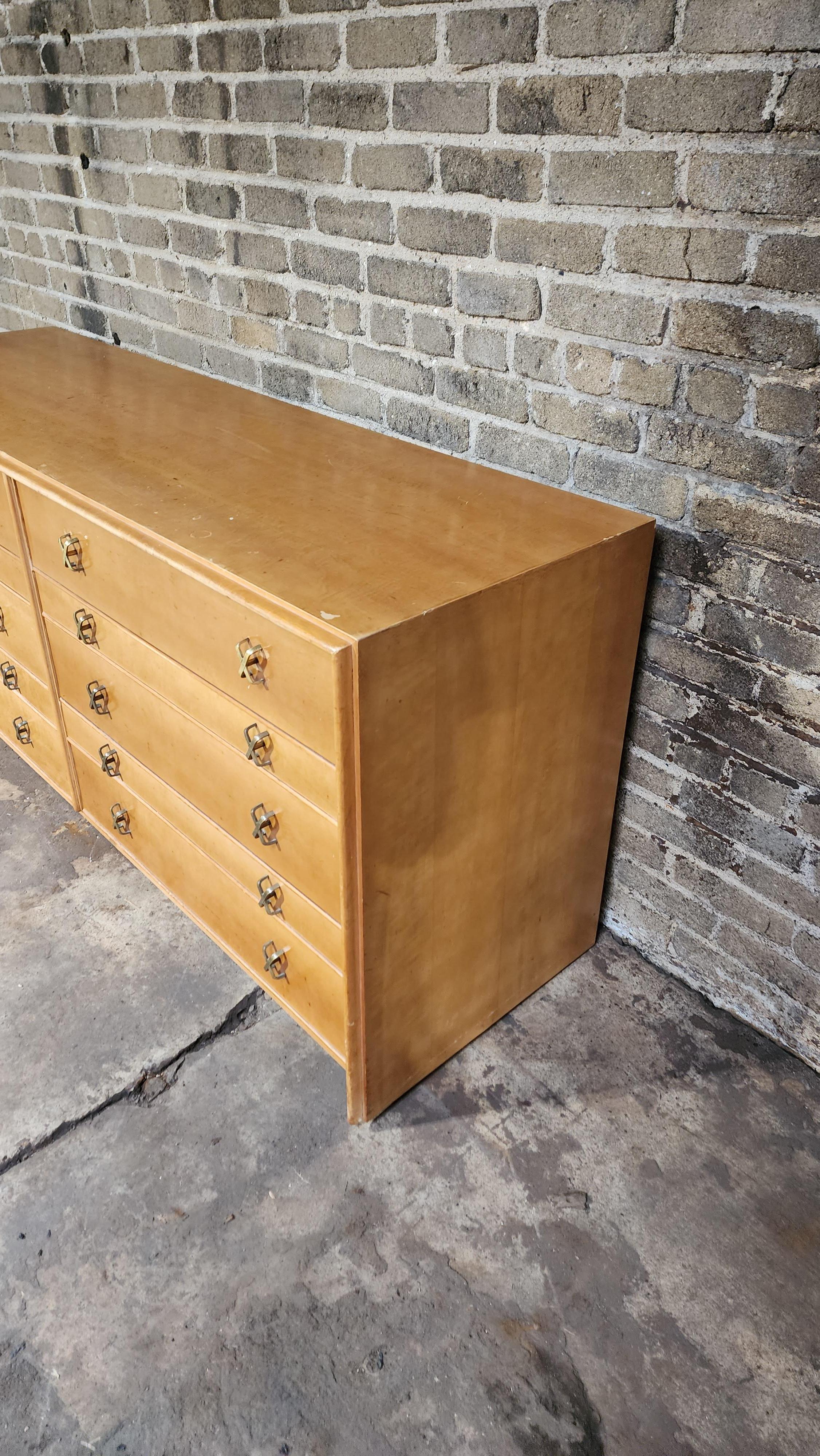 Americano Comò a 10 cassetti vintage di Paul Frankl per Johnson Furniture in vendita