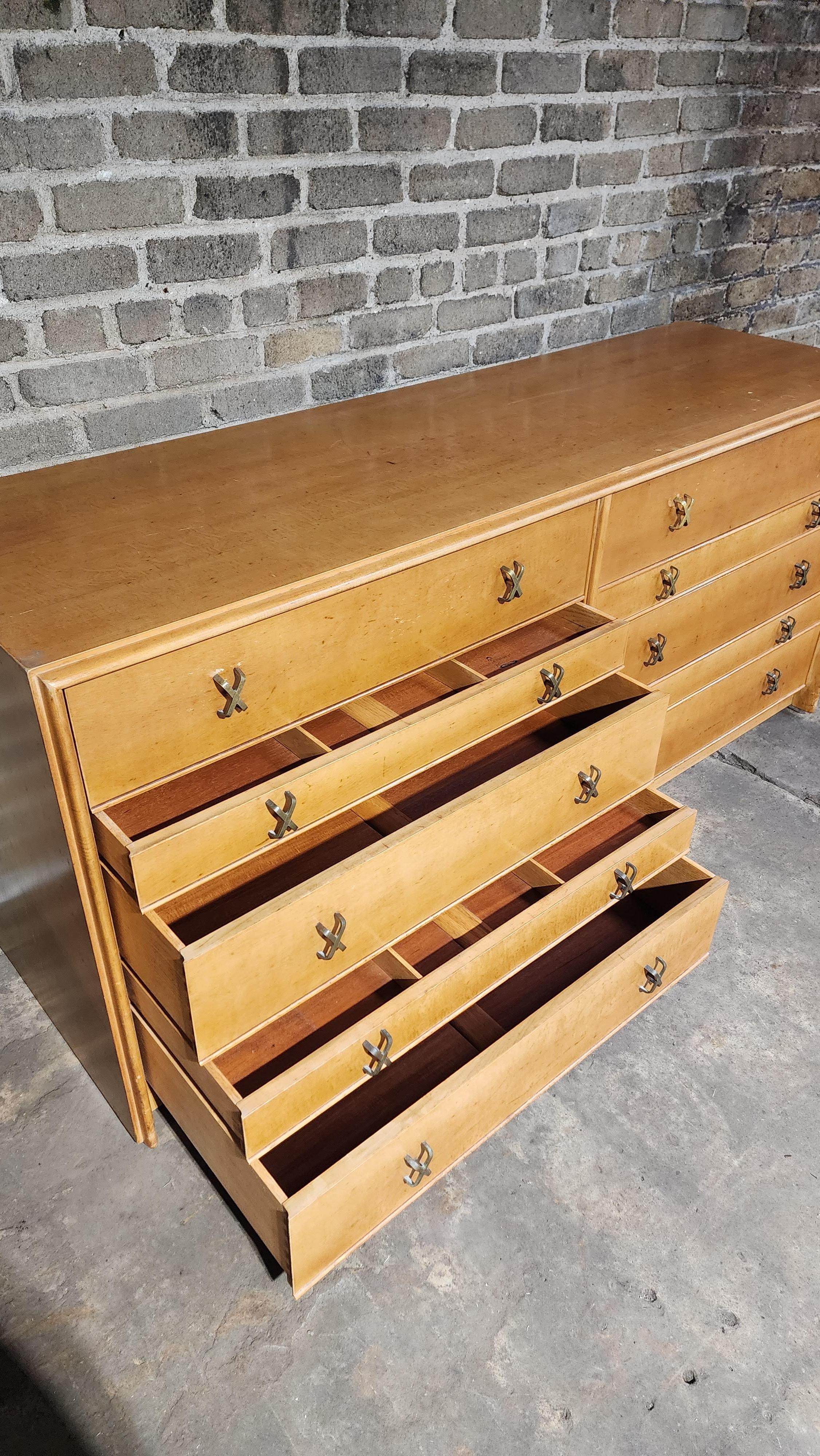 Comò a 10 cassetti vintage di Paul Frankl per Johnson Furniture in vendita 1