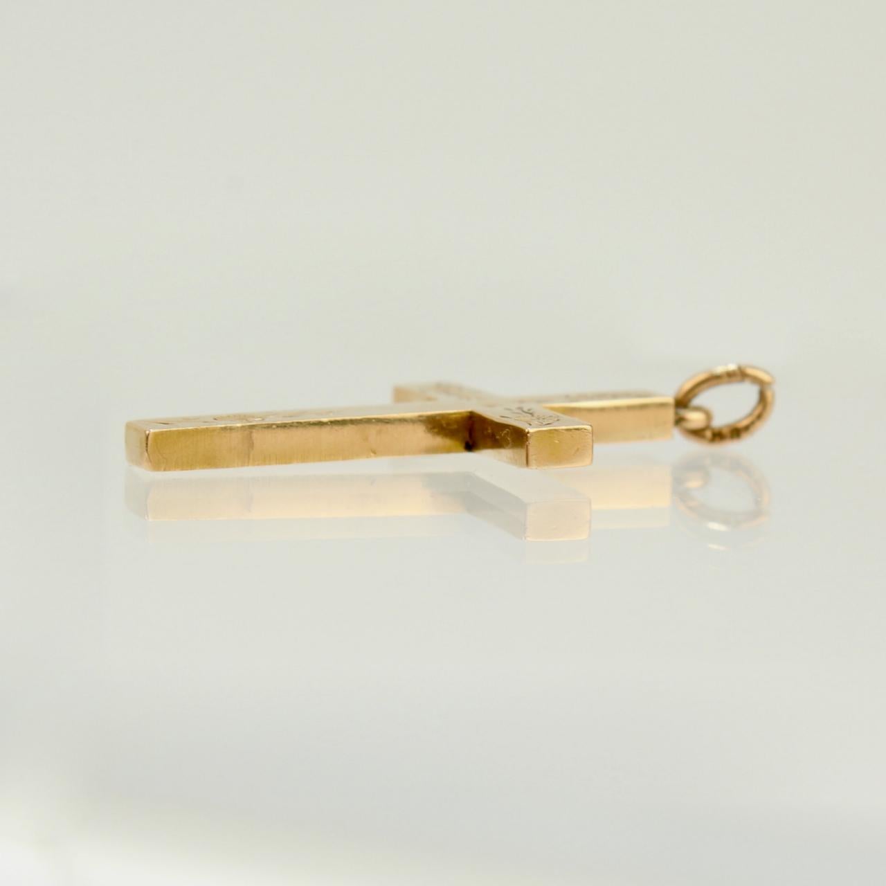 Anhänger oder Charme, Kreuz oder Kruzifix, 10 Karat Gold 5