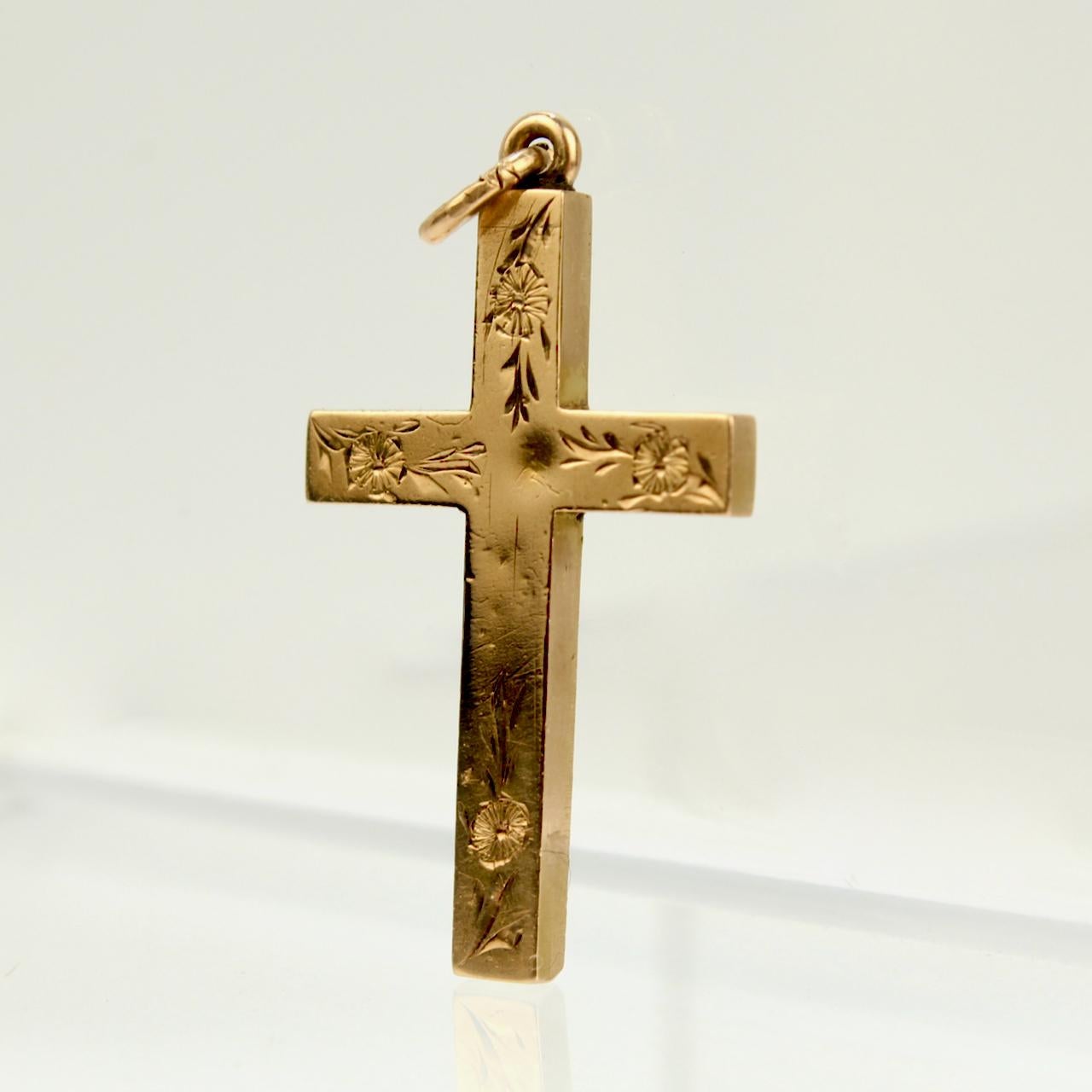 Anhänger oder Charme, Kreuz oder Kruzifix, 10 Karat Gold für Damen oder Herren