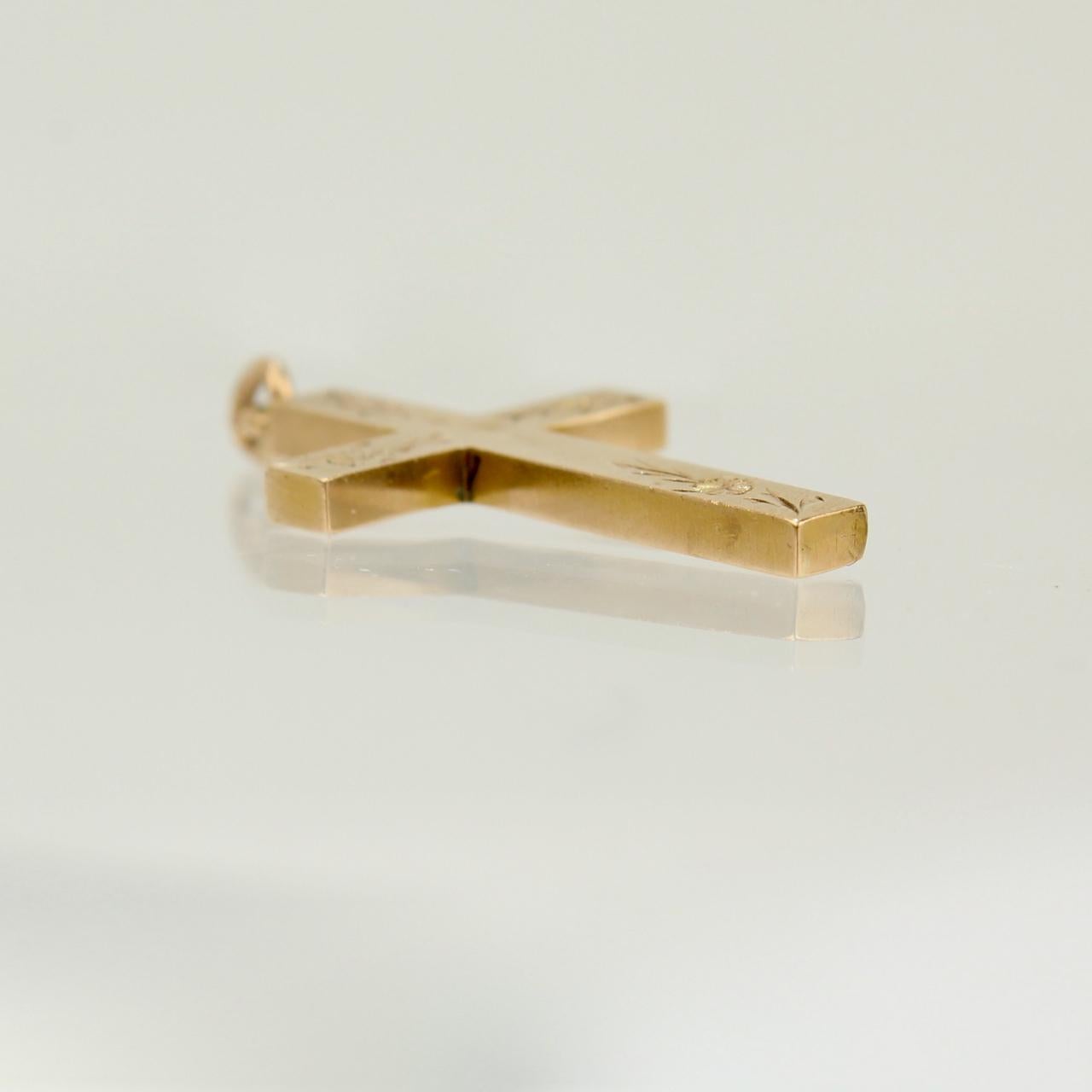 Anhänger oder Charme, Kreuz oder Kruzifix, 10 Karat Gold 2