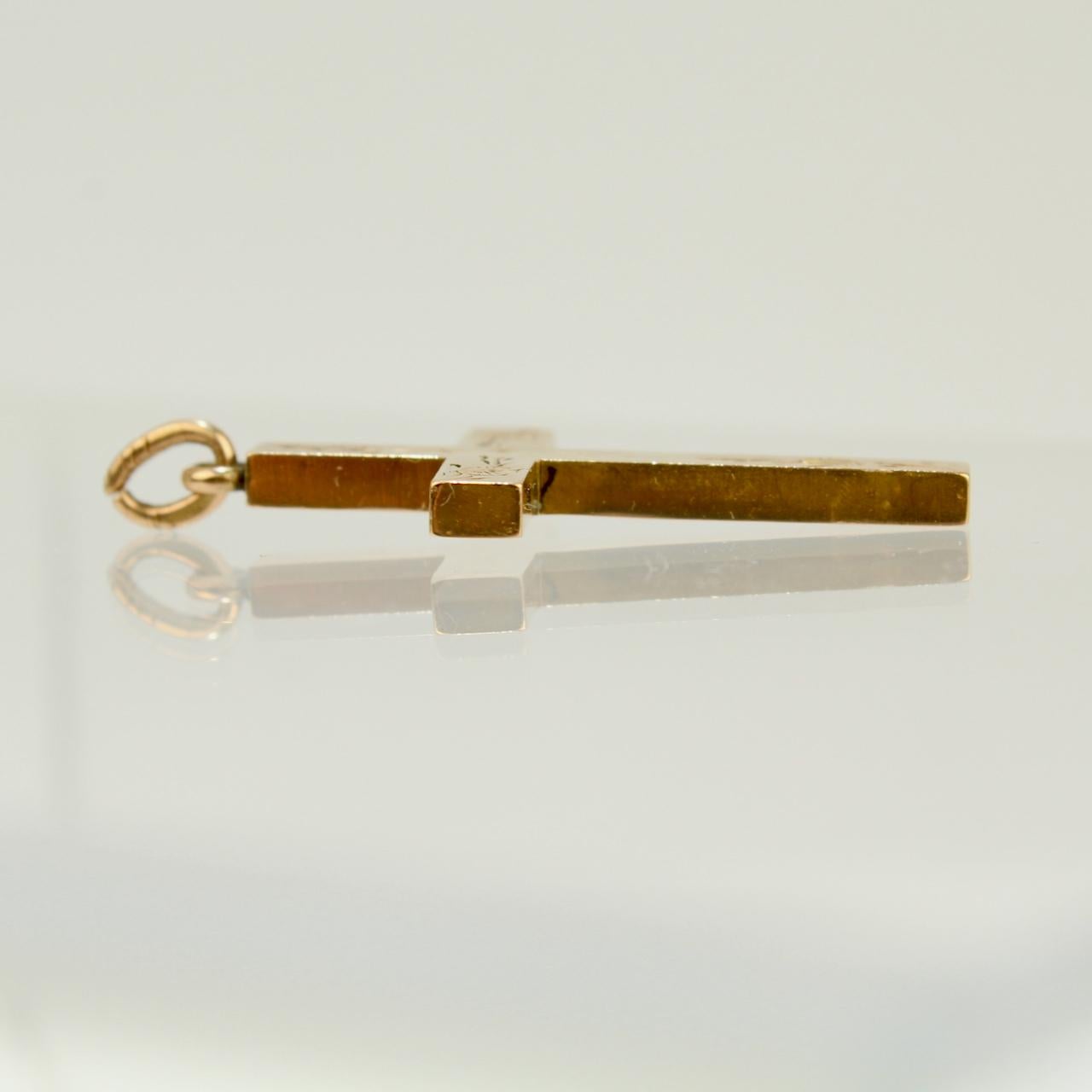 Anhänger oder Charme, Kreuz oder Kruzifix, 10 Karat Gold 3