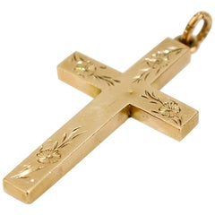 Vintage 10 Karat Gold Cross or Crucifix Pendant or Charm