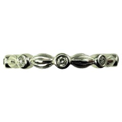 Vintage 10 Karat White Gold and Diamond Band Ring Size 7 #15297