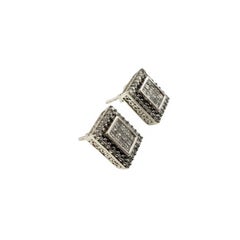10 Karat White Gold and Diamond Earrings