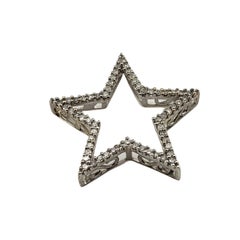 Vintage 10 Karat White Gold and Diamond Star Pendant