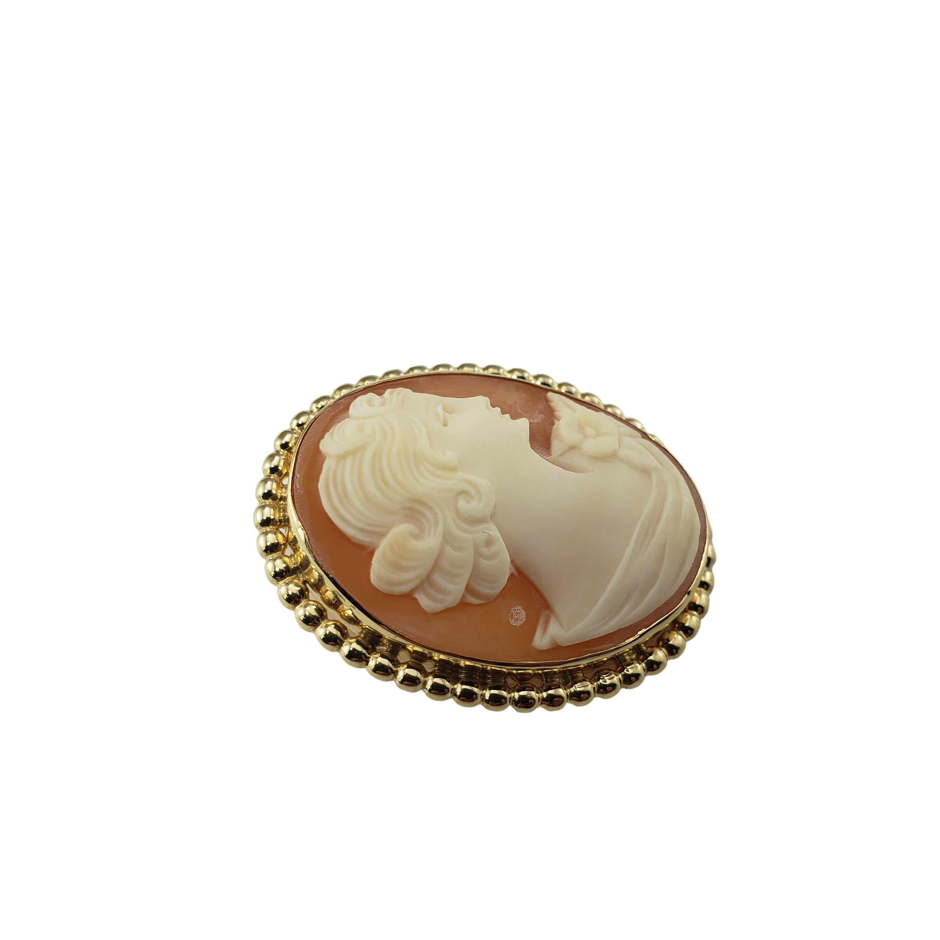 10 Karat Yellow Gold Cameo Brooch / Pendant In Good Condition For Sale In Washington Depot, CT