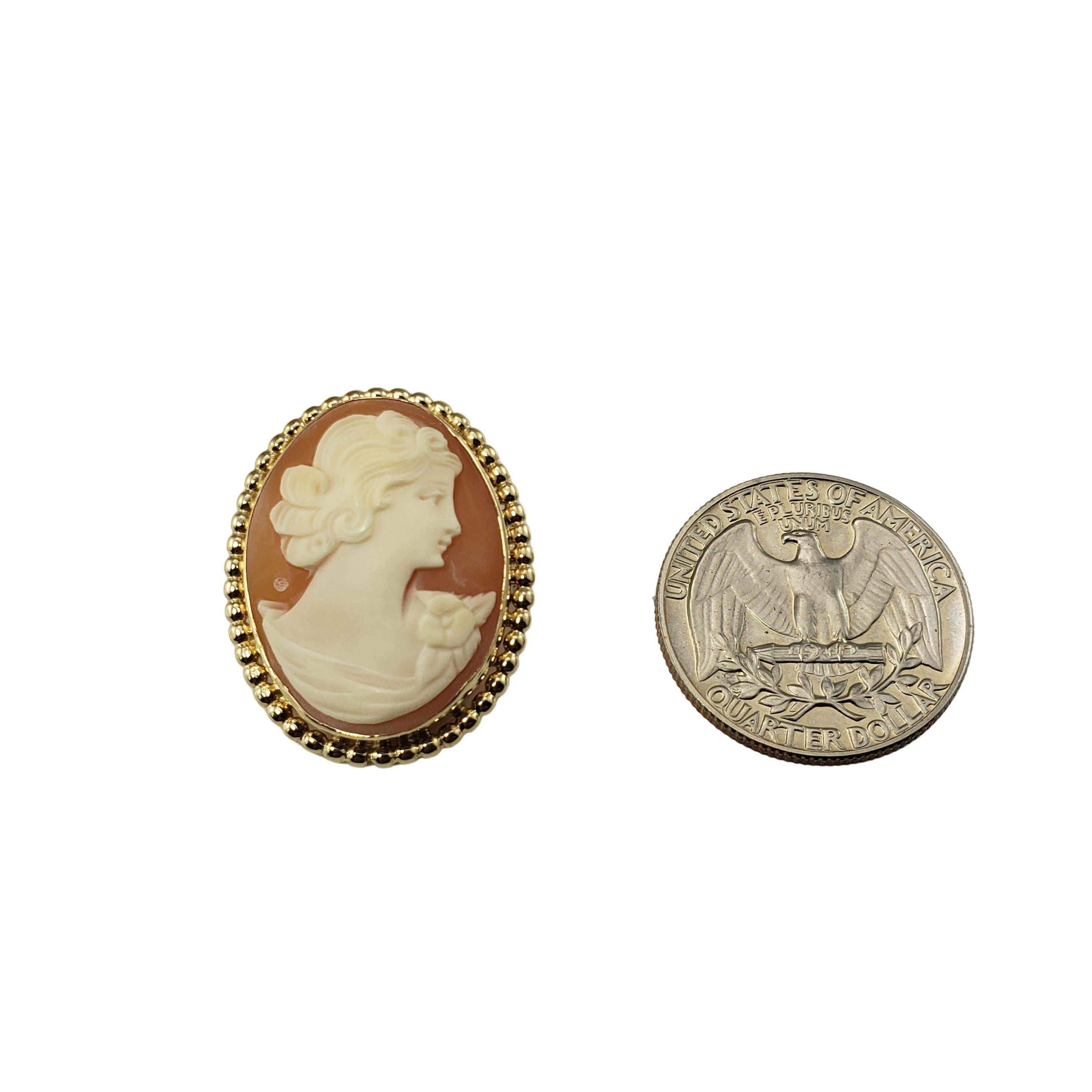 10 Karat Yellow Gold Cameo Brooch / Pendant For Sale 3