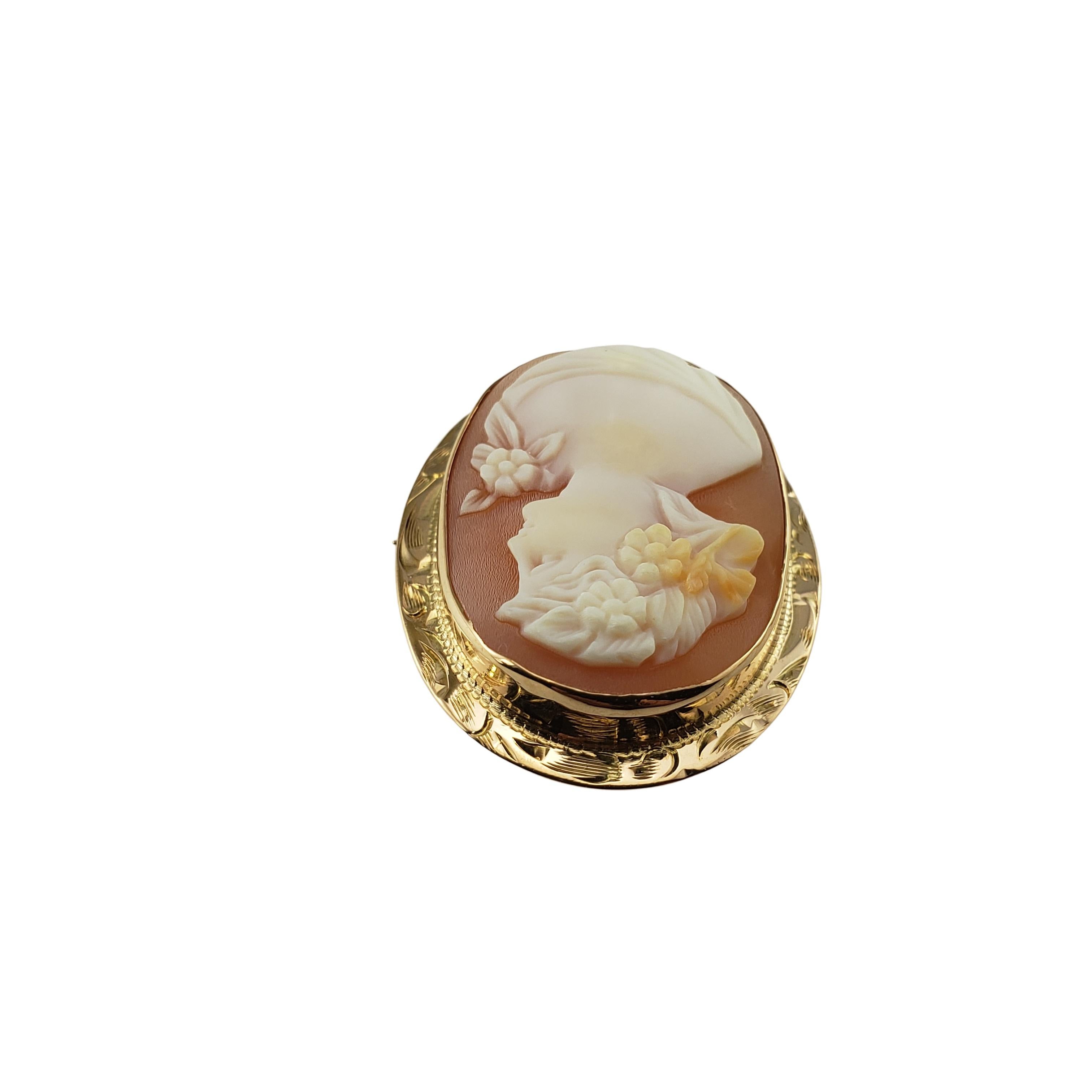 Women's 10 Karat Yellow Gold Cameo Brooch/Pin For Sale