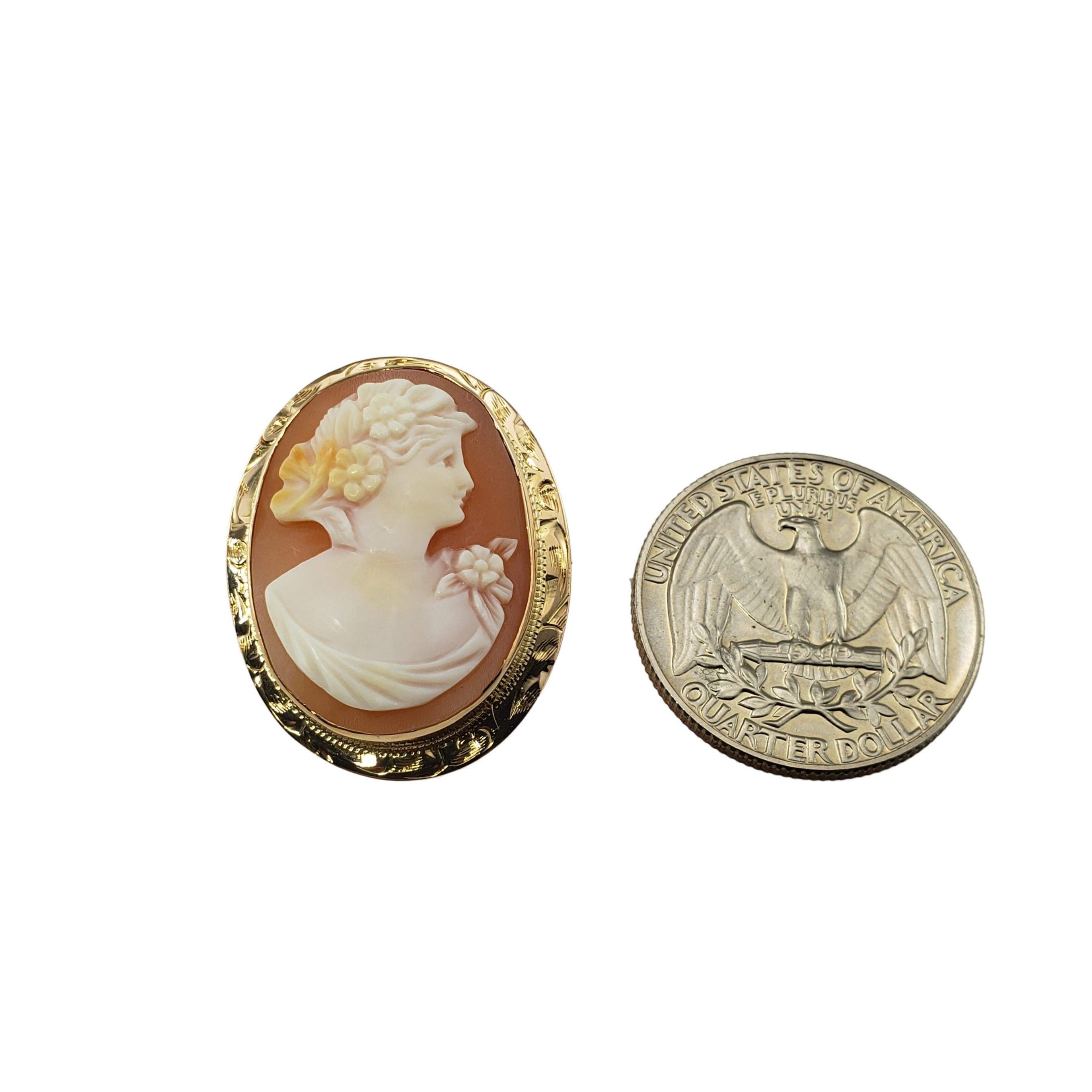 10 Karat Yellow Gold Cameo Brooch/Pin For Sale 3