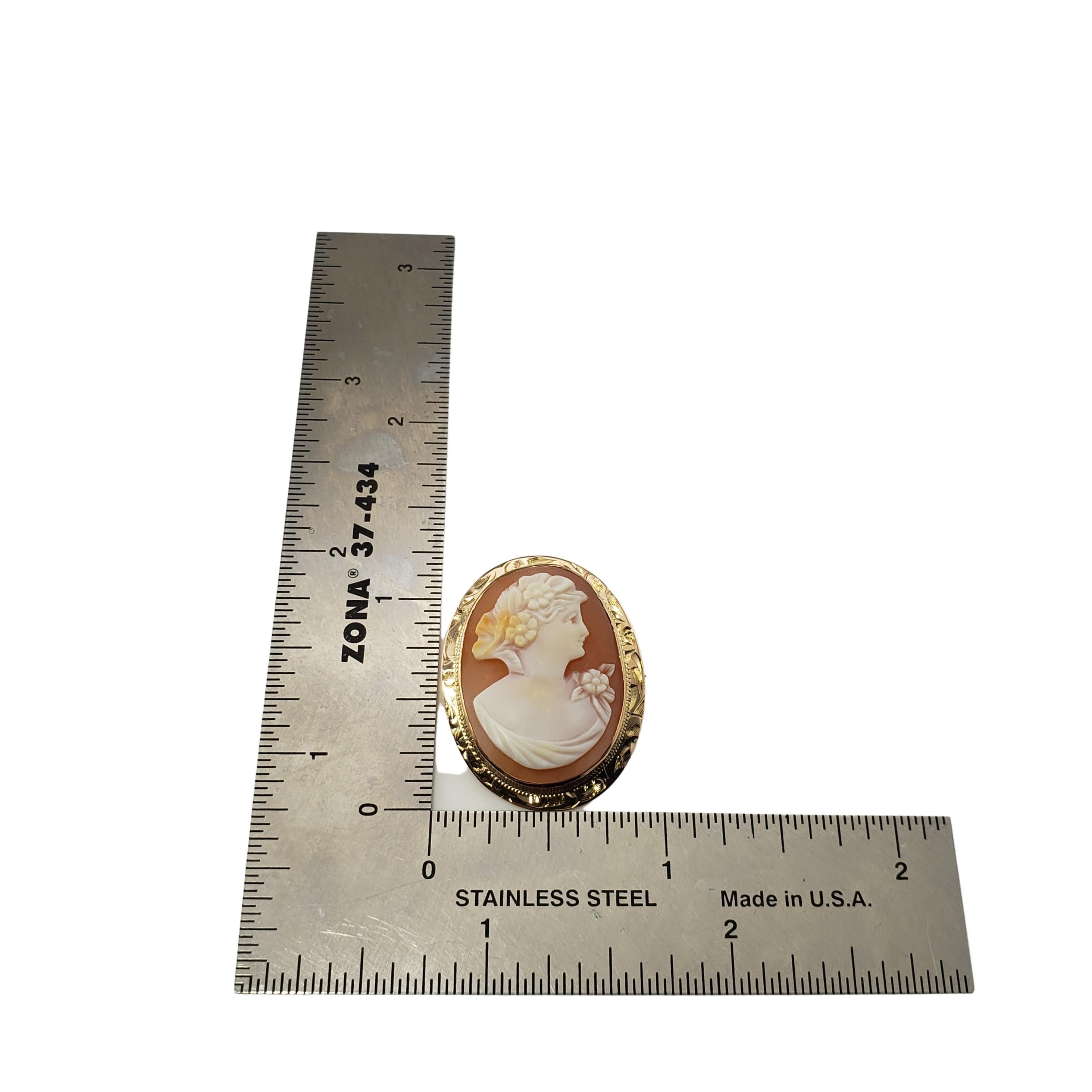 10 Karat Yellow Gold Cameo Brooch/Pin For Sale 4