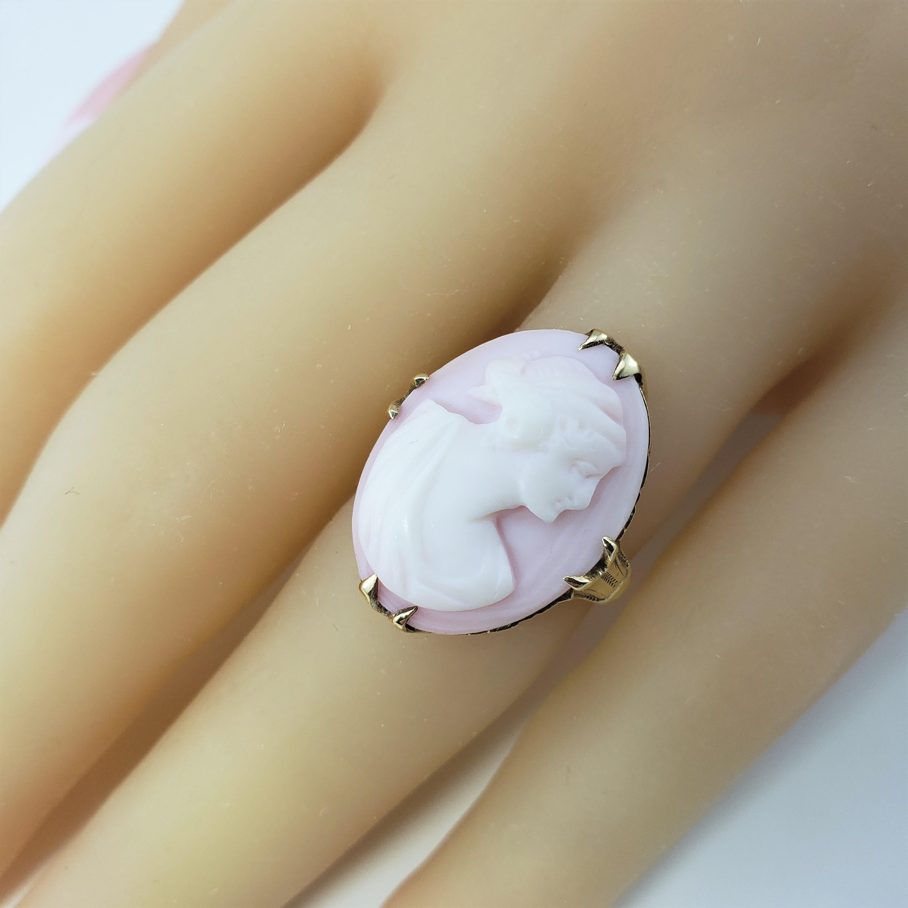 10 Karat Yellow Gold Cameo Ring For Sale 1