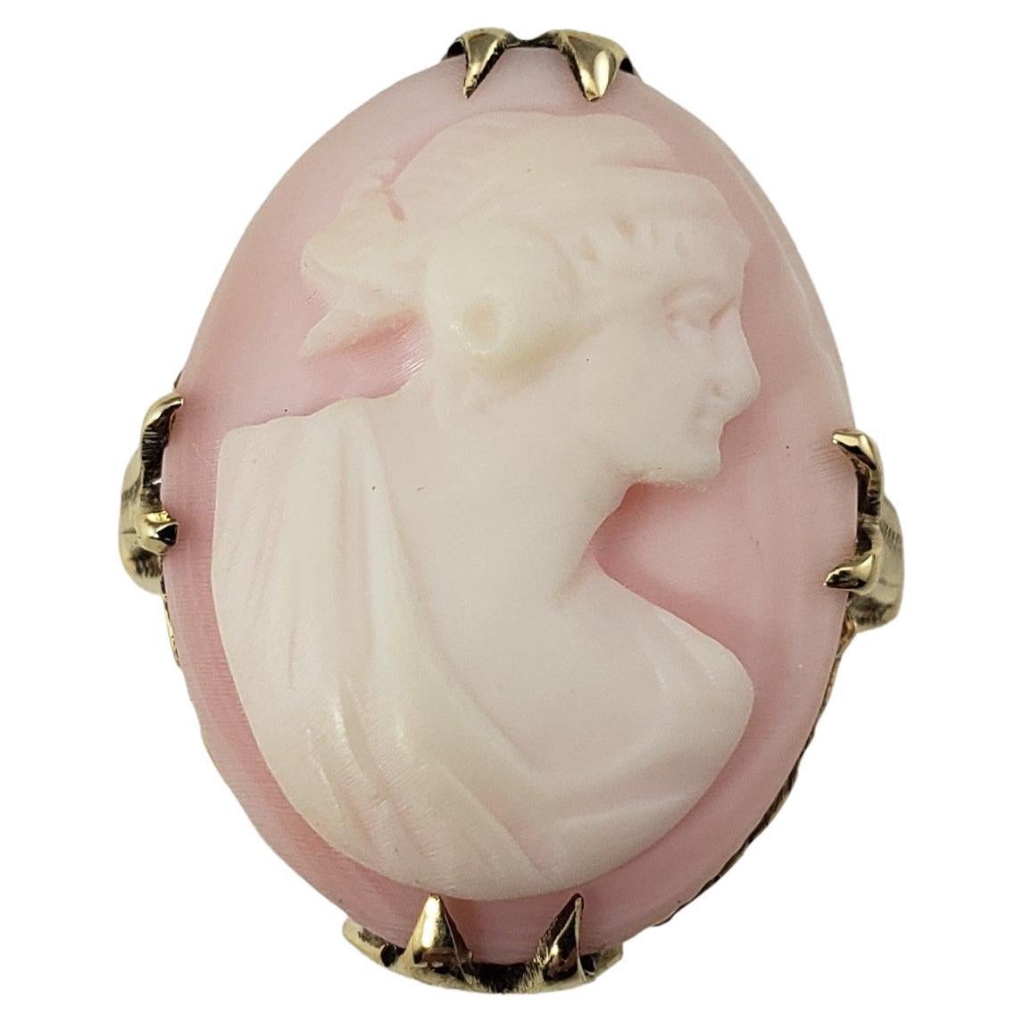 10 Karat Yellow Gold Cameo Ring For Sale