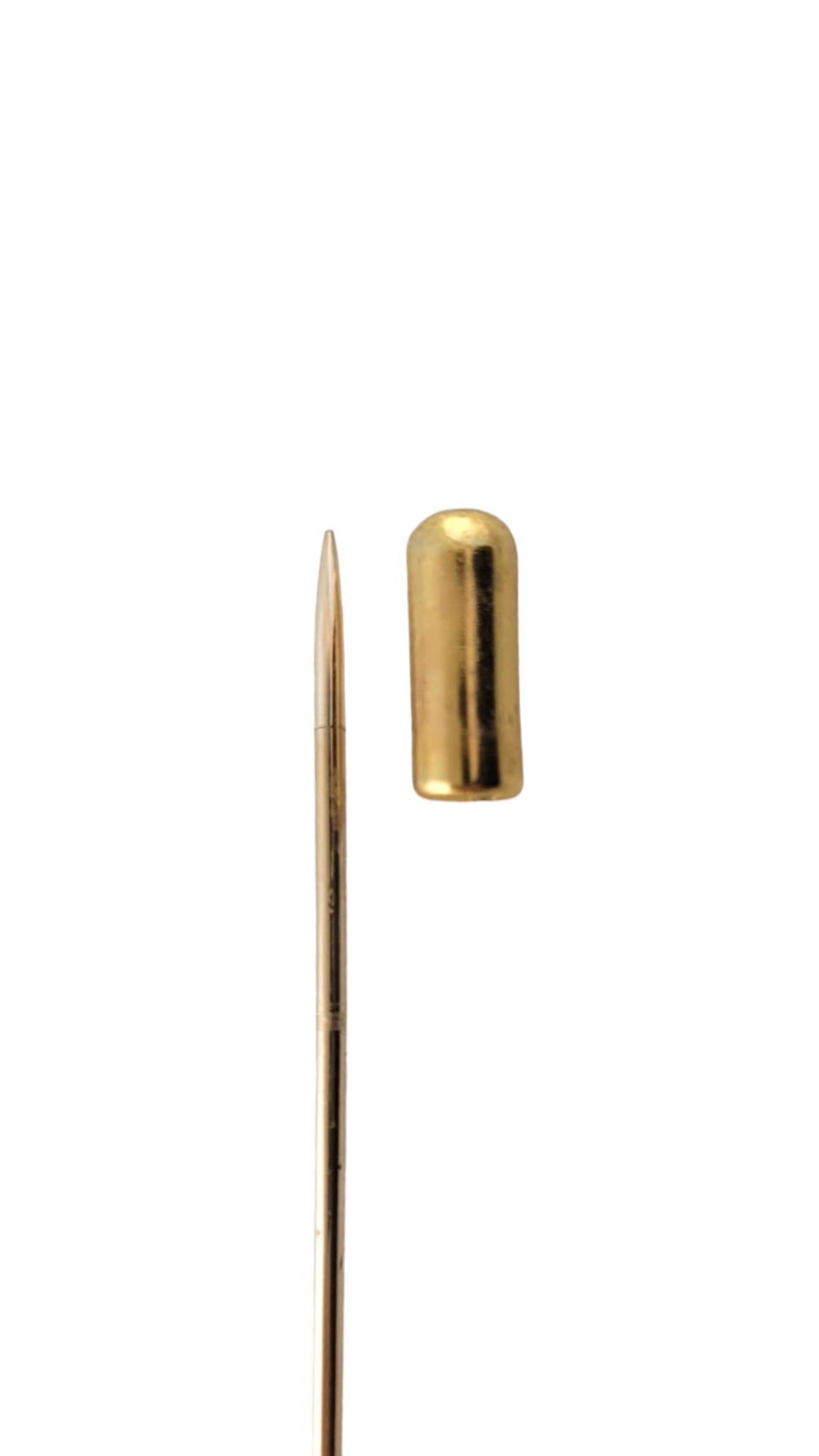 Vintage 10 Karat Yellow Gold Coral Cameo Stick Pin #17771 1