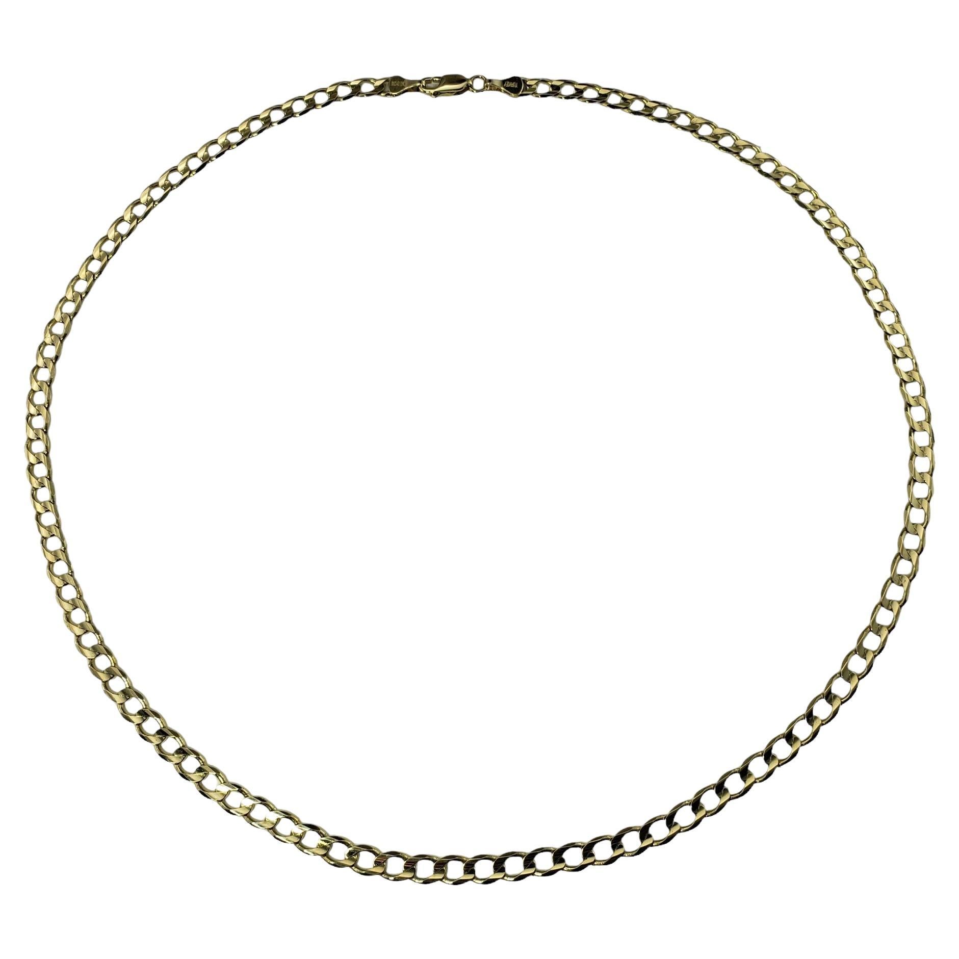 Vintage 10 Karat Yellow Gold Curb Chain Necklace #15329 For Sale
