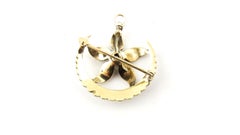Vintage 10 Karat Yellow Gold Seed Pearl and Diamond Brooch / Pin #4367