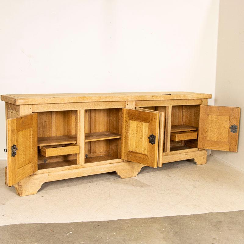 French Vintage Bleached Oak Sideboard Buffet from France