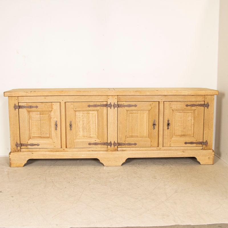 Vintage Bleached Oak Sideboard Buffet from France In Good Condition In Round Top, TX