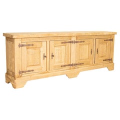 Vintage Bleached Oak Sideboard Buffet from France