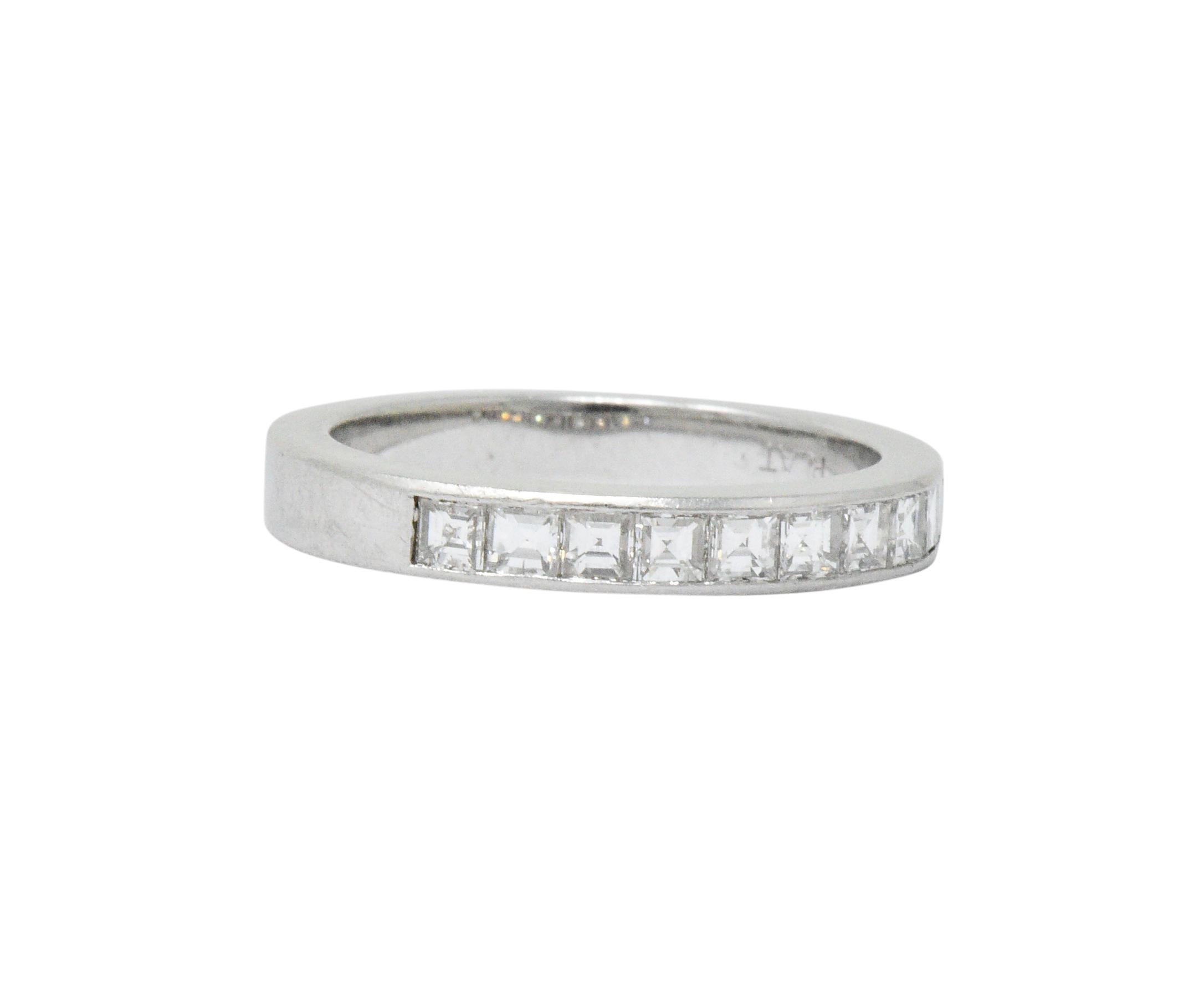 Contemporary Vintage 1.00 Carat Diamond Platinum Stackable Band Ring